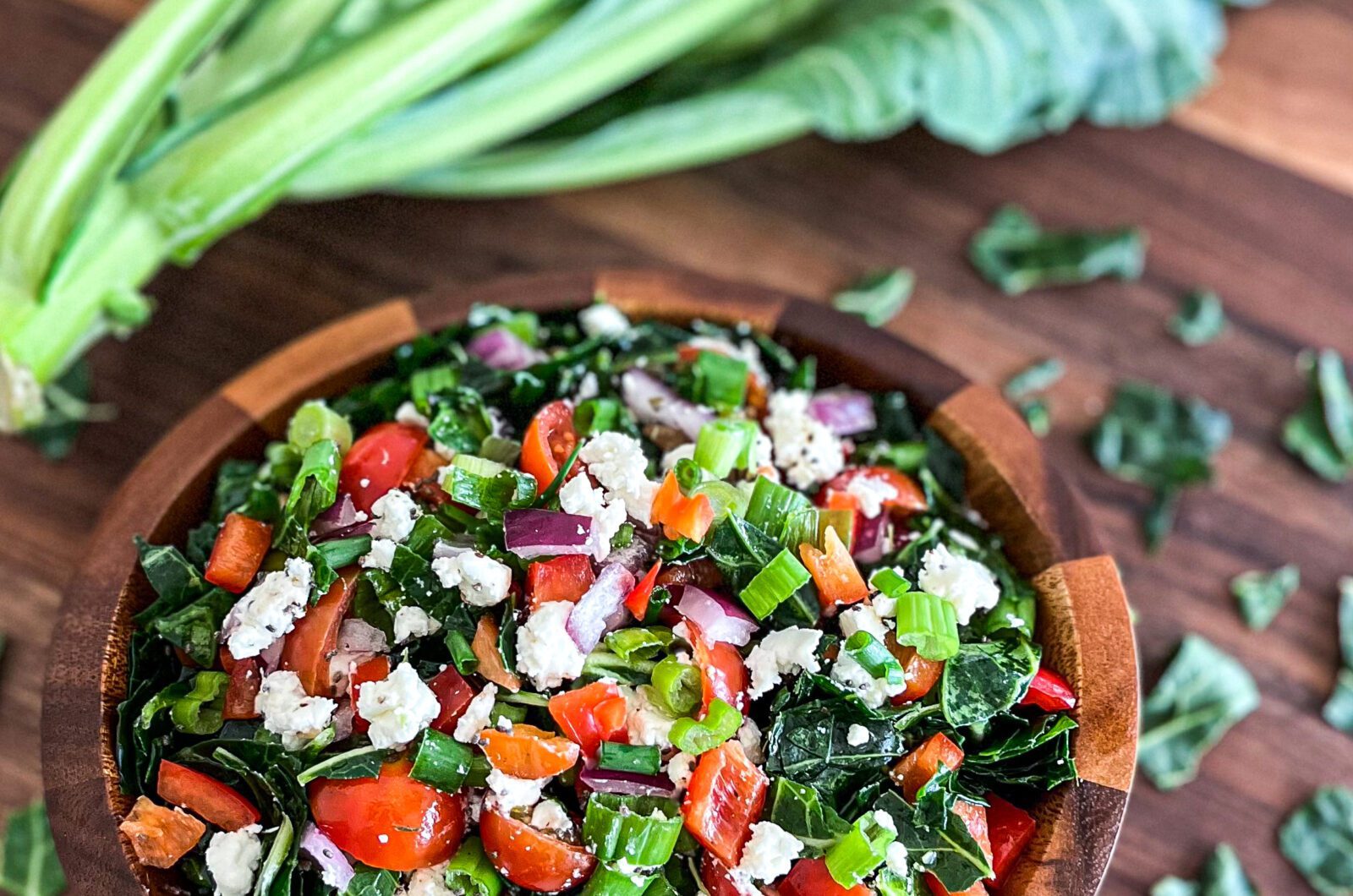 How to Prepare Raw Collard Greens for Salad Making That Salad Lady