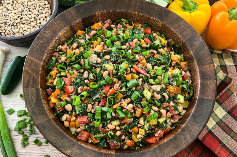 Rainbow Black-Eyed Peas Salad with Fresh Collards